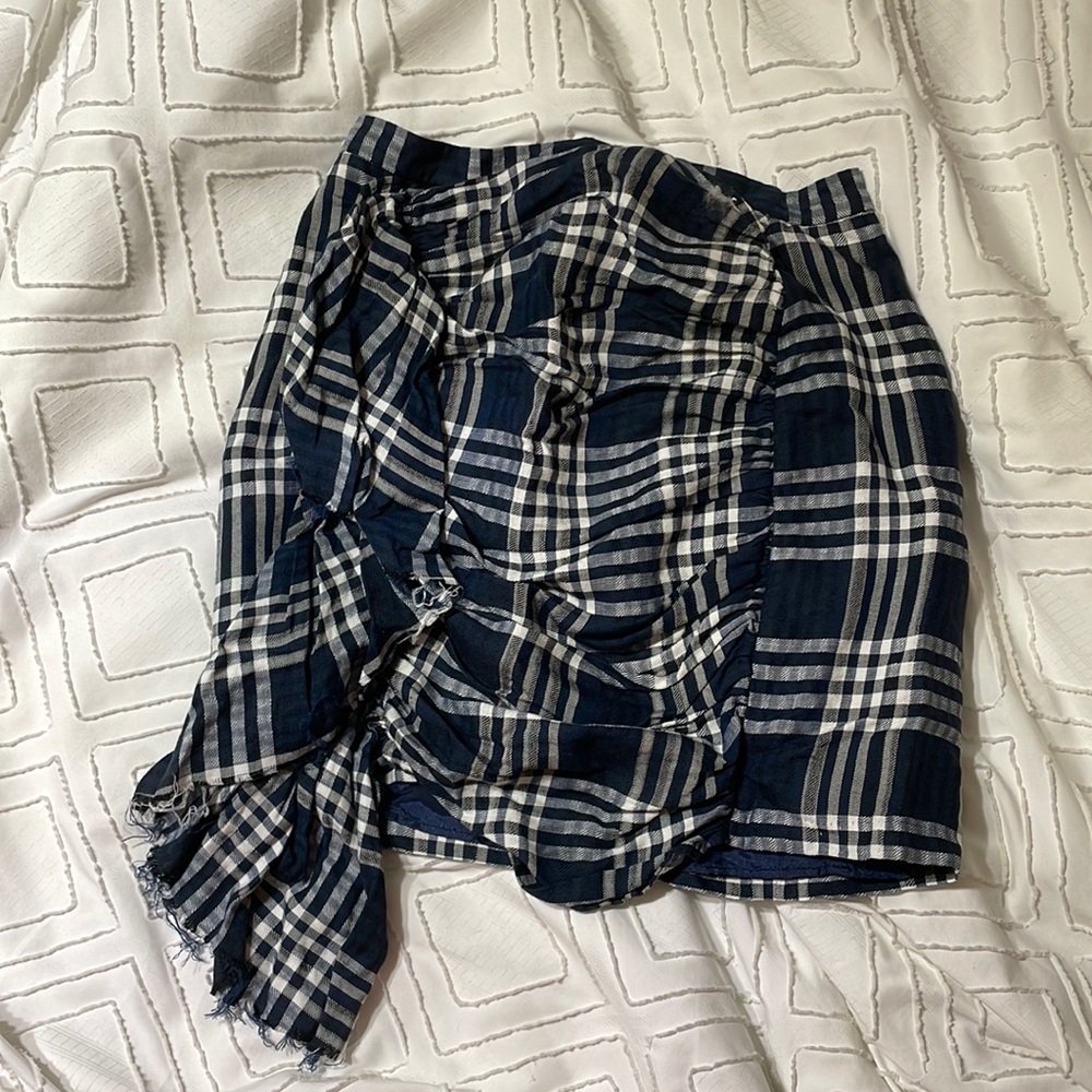 Zara plaid skirt with ruffle detail